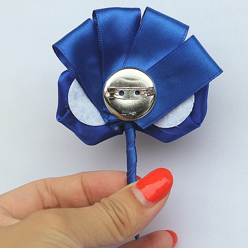Оптовая продажа 5 шт./партия Королевский синий мужской жених бутоньерка атласная