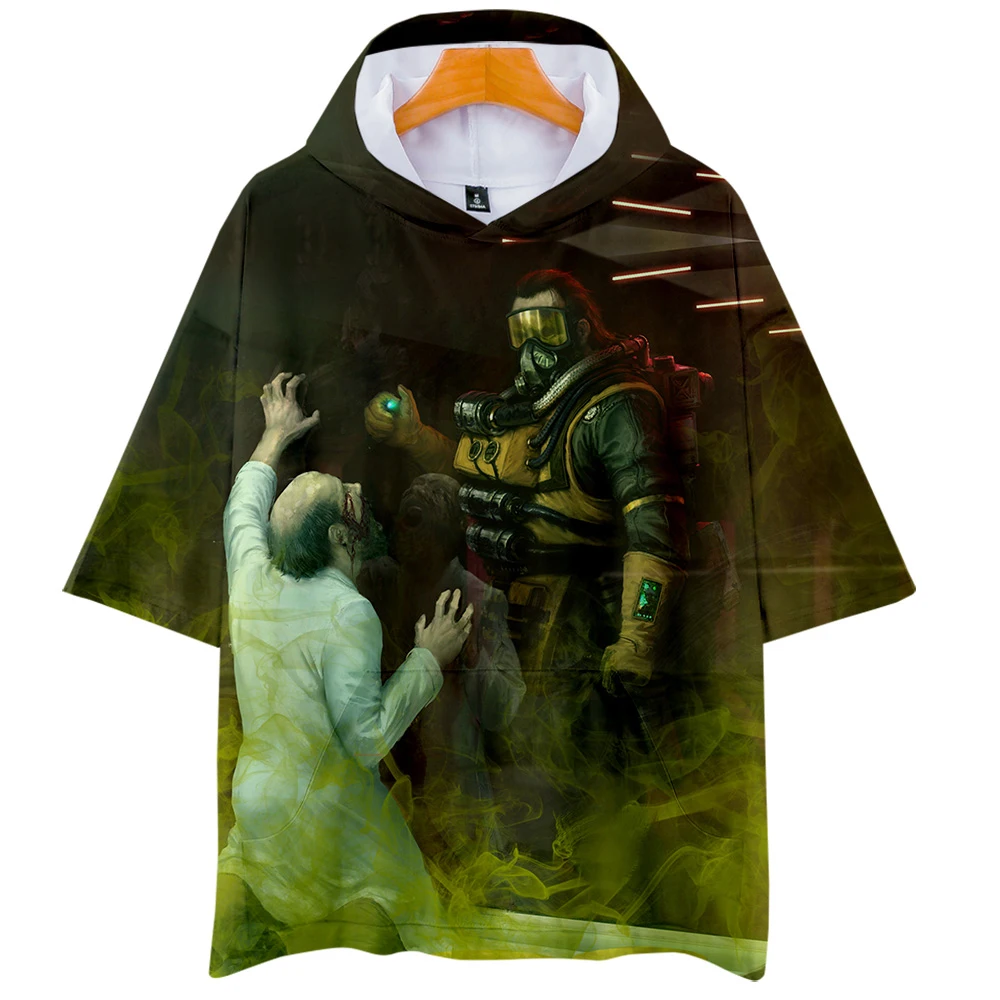 Одежда Apex Legends популярная футболка с коротким рукавом и капюшоном унисекс для