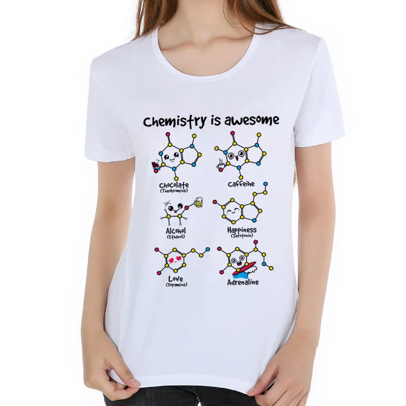 

Chemistry is awesome letter t shirt Women's T-shirt Womens Cute Graphic Tee Greet Science geek Funny Tops women tshirt L18-72