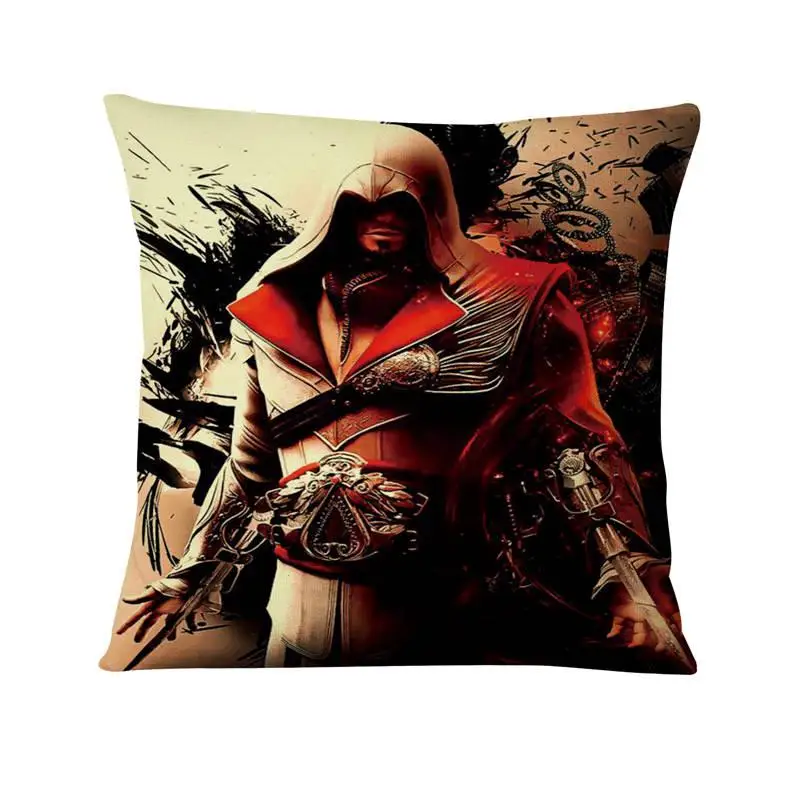 Подушки для дома, декоративная наволочка с принтом Assassin's Creed, подушки с аниме, Декоративная Подушка для домашнего декора, диванная Подушка 45*45 - Цвет: 9