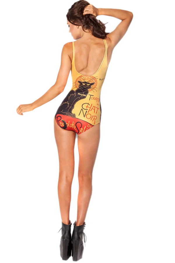 Купальник женский черный с кошачьим принтом|swimwear free shipping|swimwear sexyswimwear 2014 |