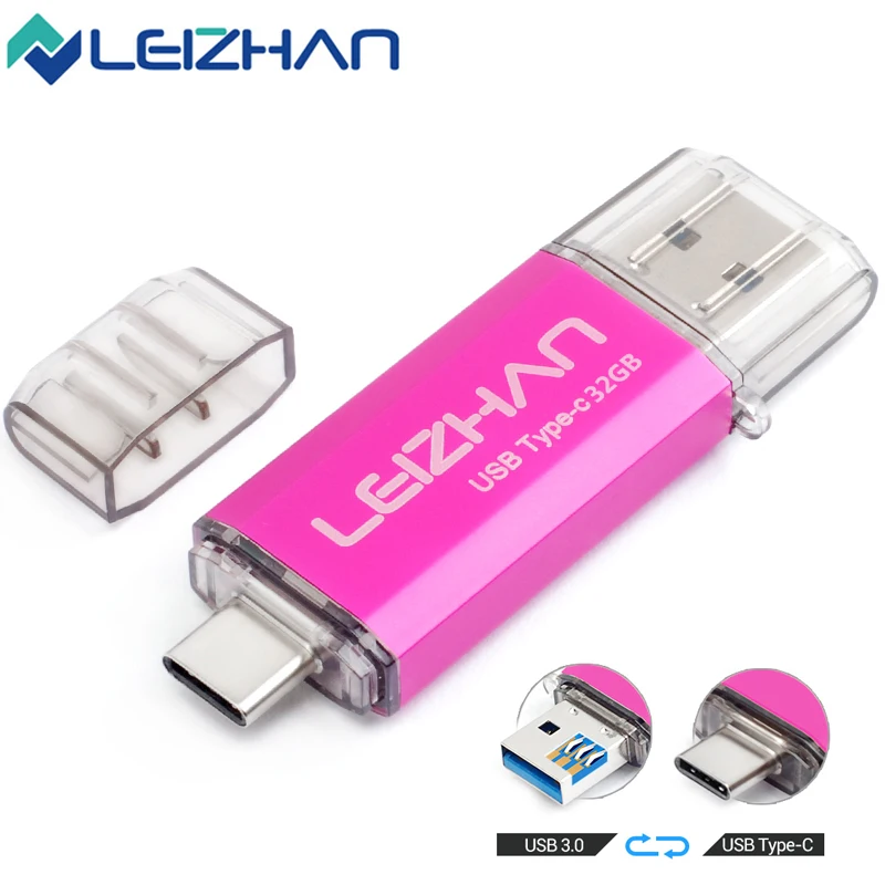 USB флеш-накопитель LEIZHAN type-C, 256 ГБ, 128 ГБ, 64 ГБ, 32 ГБ, 16 ГБ, USB C, фото-накопитель для htc 10, huawei P20, samsung Galaxy S9, Note 9, S8