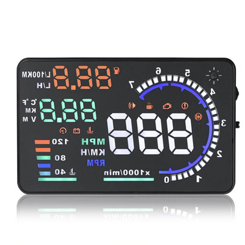 5.5 "A8 Автомобилей HUD Head Up Display Проектор Digital Light Self-адаптивный Превышение Скорости