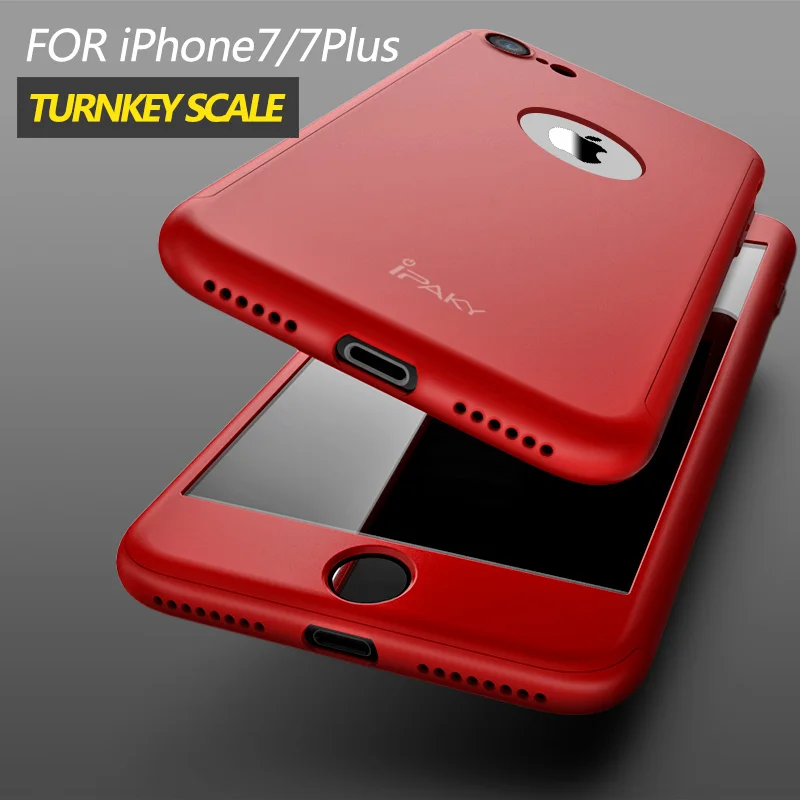 IPaky 360 полная защита чехол для iphone 7 Чехол iphone7 plus Роскошный тонкий 8 противоударные