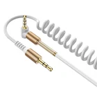 EVLARUBY 3,5 разъем Aux-кабеля 3,5 мм Автомобильный пружинный аудиокабель Позолоченный разъем Папа-папа кабели для динамиков для наушников
