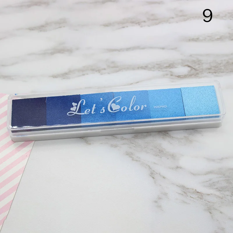 Отпечаток пальца чернил Pad градиент цвет резиновый Inkpad печать пальцев для детей