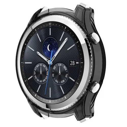 black Чехол для часов для samsung gear S3, Смарт-часы, защита экрана, защита от царапин, защита от падения, добавить цвет - Цвет ремешка: black
