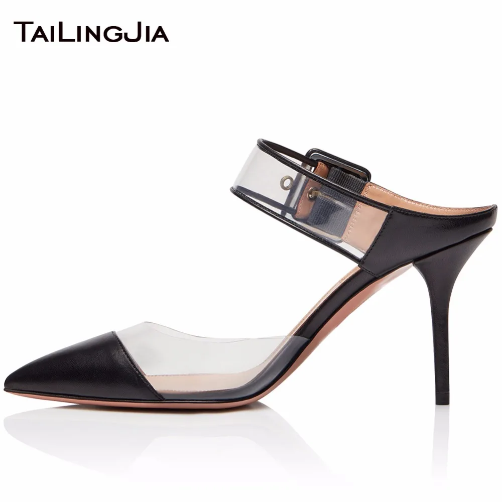 

Low Heel Big Brand Slip On Woman Pumps White Pointed Toe Pvc High Quality Summer Ladies Heels Black Female Pumps Free Shipping