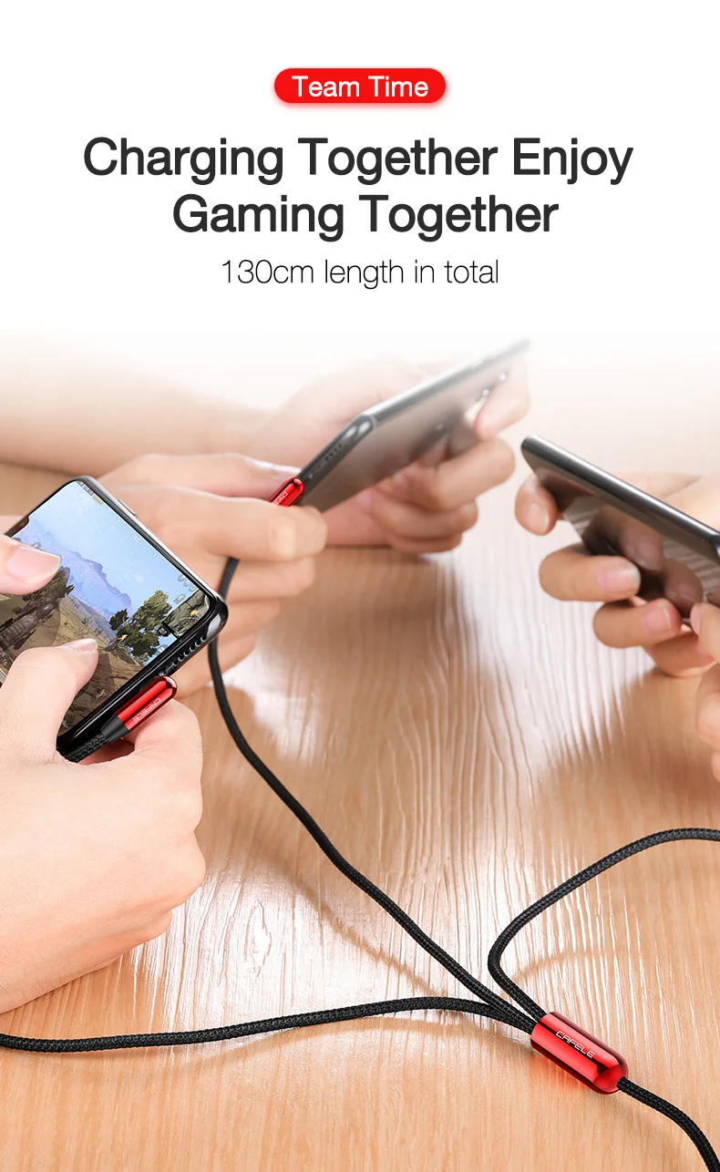 Cafele 3 в 1 для iPhone 6 зарядный кабель+ Micro USB кабель+ USB C usb type C кабель для Xiaomi Redmi Note 6 Pro samsung Note 9