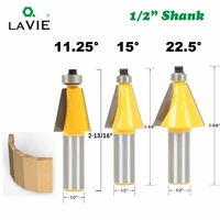 lavie 1pc 12 shank 11 25 15 22 5 degree chamfer bevel edging router bit two flute woodworking milling cutting bits mc03062