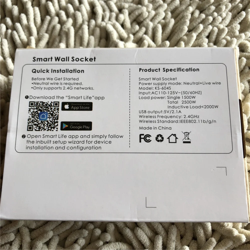 Умная штепсельная розетка в стене умная подходящая Alexa Google Home IFTTT с дуплексным