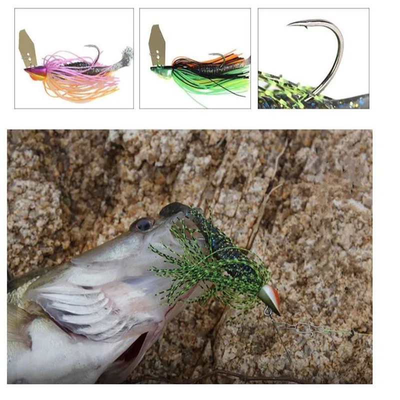1pcs 11g 14g Artificial Bait jig head skirt Beard silicone Fishing Lures bass hooks lead hook with squid soft bait fishing group | Спорт и