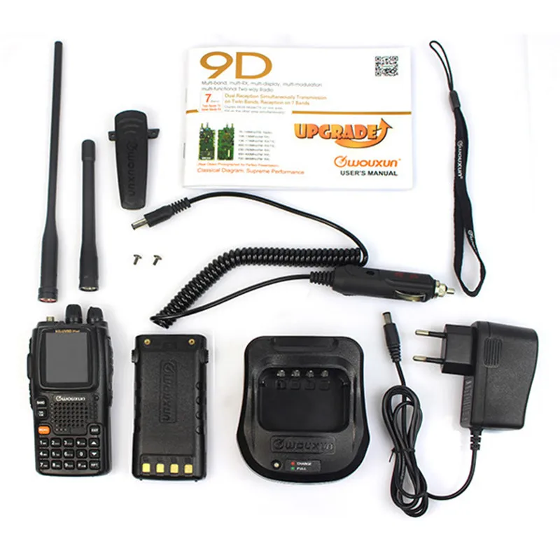 2 шт. Wouxun KG UV9D (плюс) Иди и болтай Walkie Talkie двухдиапазонный УКВ/VHF Dual Дисплей Multi