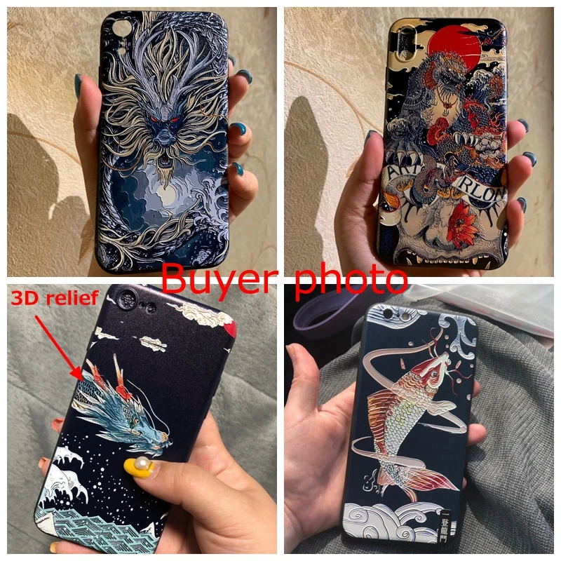 Аниме Дракон телефон Fundas для iphone XR X 11 pro max чехол 3D Koi Luck Emboss Coque для iphone 7 8 6 6s Plus XS MAX силиконовый чехол