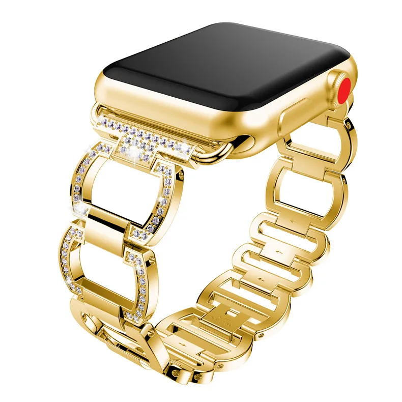 Алмазный ремешок для apple watch, ремешок для apple watch 5, 4, 3, ремешок 44 мм/40 мм из нержавеющей стали, ремешок для наручного браслета 42 мм/38 мм