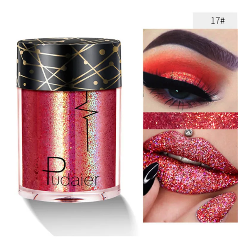 Блестящие тени для век металлические свободные порошок лазер oogschaduw фестиваль