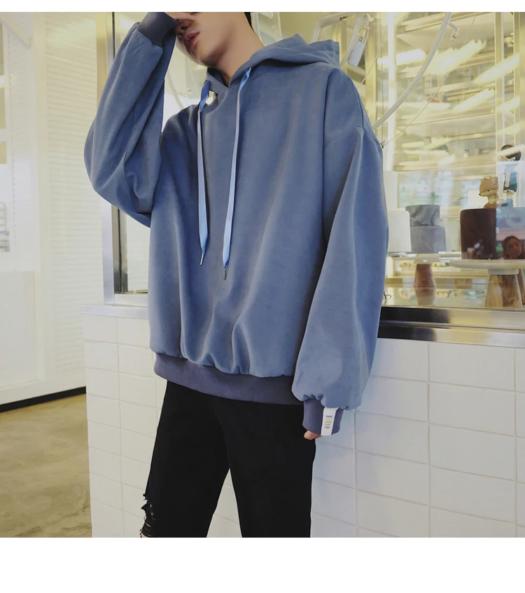 Осень зима новые толстовки для мужчин Корейская версия Techwear Мода Пара Толстовка с капюшоном мужской свободный пуловер хип хоп Уличная одежда