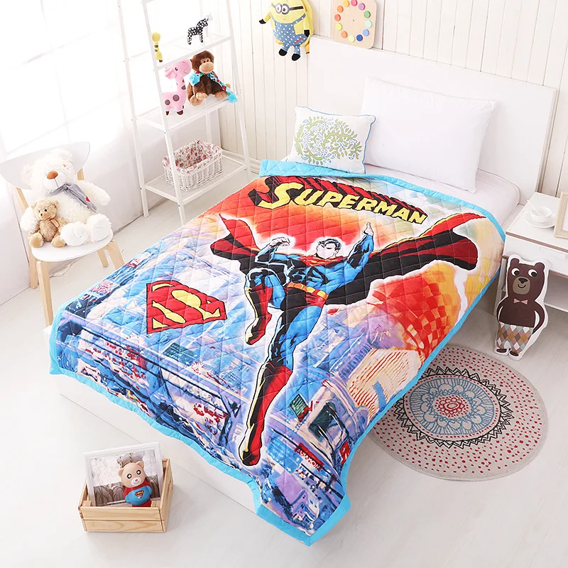 Летнее одеяло охлаждающее из жаккарда покрывало для кровати Супермен Дети