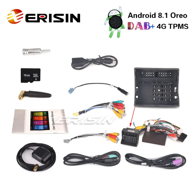 Erisin ES2809FS 7 &quotавтомобильный dvd-плеер Android 8 1 автомобильный стерео gps Satnav DAB + 4G для Ford