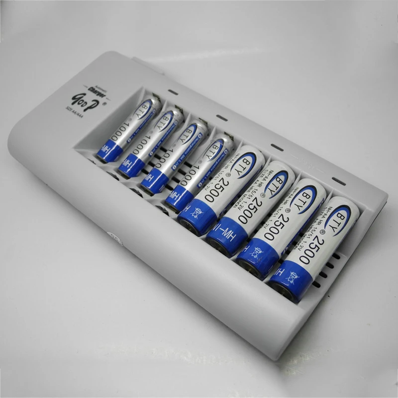 Умное зарядное устройство AA AAA стандартное 8 слотов Быстрая зарядка NiMH NiCD для