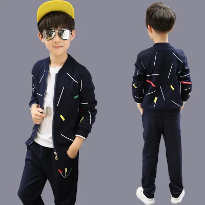 2021 Spring New Children's Clothing Set Boys Fall Casual Clothes Suit Male Kids Patches Spliced Sportswear 2 Pcs Tracksuit X78 |