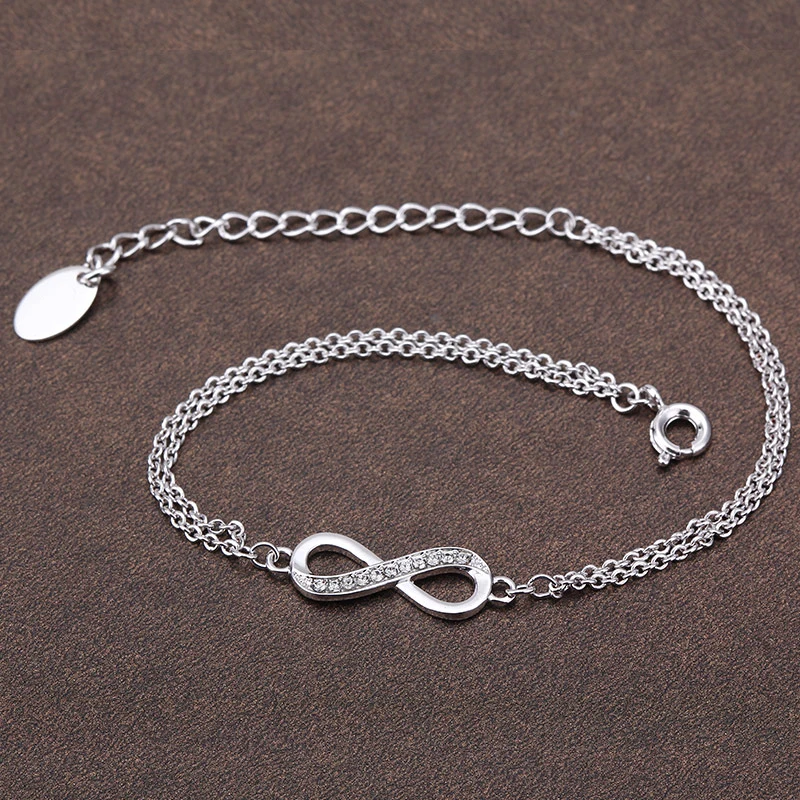 OUXI Fashion Bracelet Crystal CZ Hand Link Chain Bracelets for Women White Gold Color Engagement Jewelry | Украшения и аксессуары