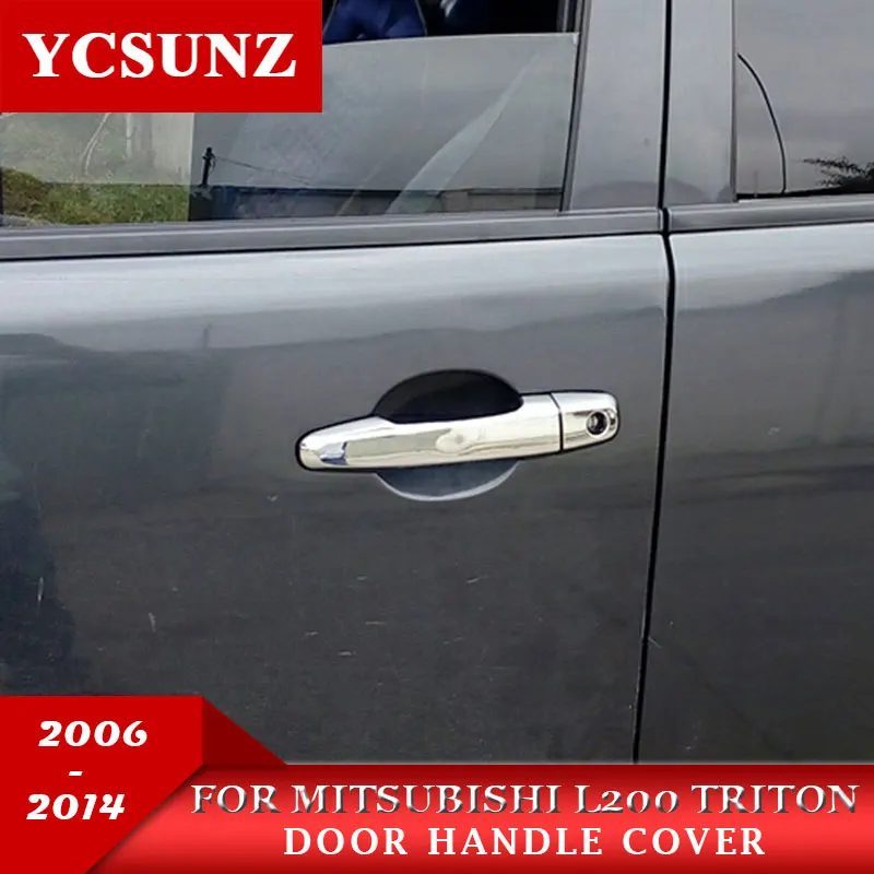 Для Mitsubishi L200 Triton ручки украшения продукты ABS Хромированная дверная ручка Крышка для Mitsubishi L200 Triton 2006- Ycsunz