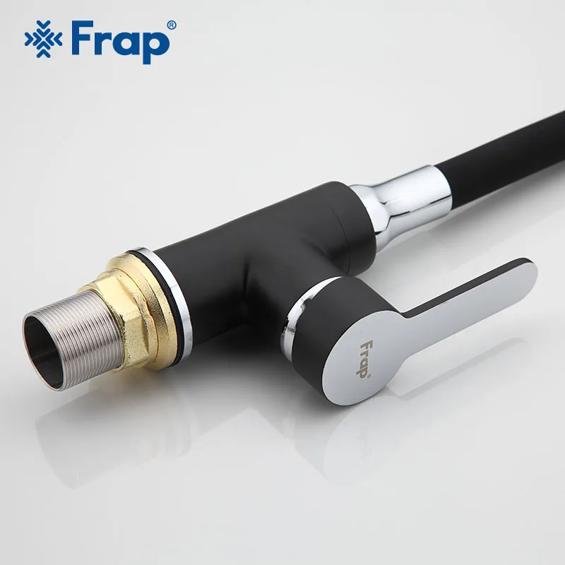 FRAP кухонный кран черный силикагель hosepipe лак смеситель для раковины краны с одной