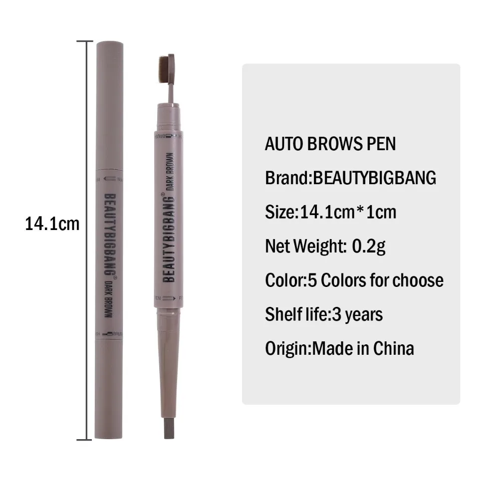 

BeautyBigBang Eyebrow Pencil Toothbrush Head Eye Makeup Durable Waterproof Paint Tattoo EyeBrow Pen Long Lasting Make Up Tool