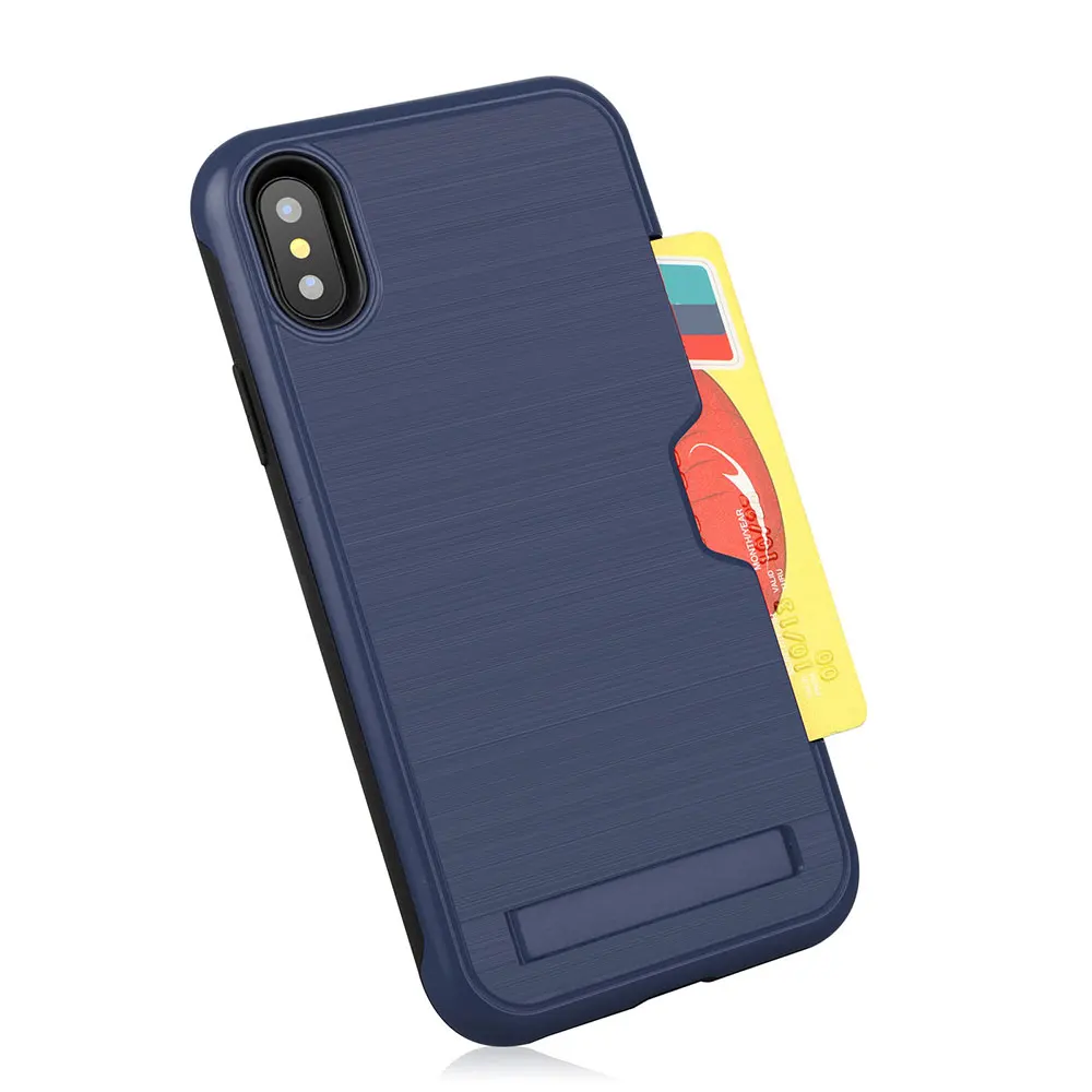 KISSCASE Гибридный держатель для карт Броня чехол iPhone X XR XS Max Жесткий ПК iphone 8 7 6 6S Plus