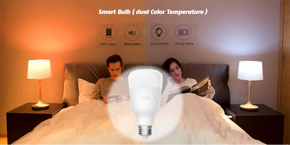 Xiaomi Yeelight YLDP06YL YLDP05YL E27 10 W Беспроводной Wi-Fi Управление умный свет лампы двойной цвет Температура RGB 2 шт