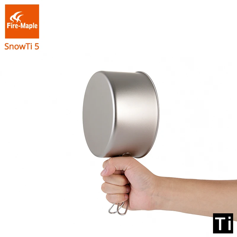 Fire Maple SnowTi 5 портативный Снежный титановый 1.35л Открытый походный горшок и 0.55л сковорода ультра-светильник 195 г походные горшки Набор