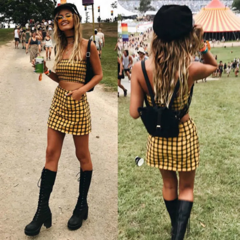 Женское облегающее платье 2 шт. в клетку с открытыми плечами комплект: