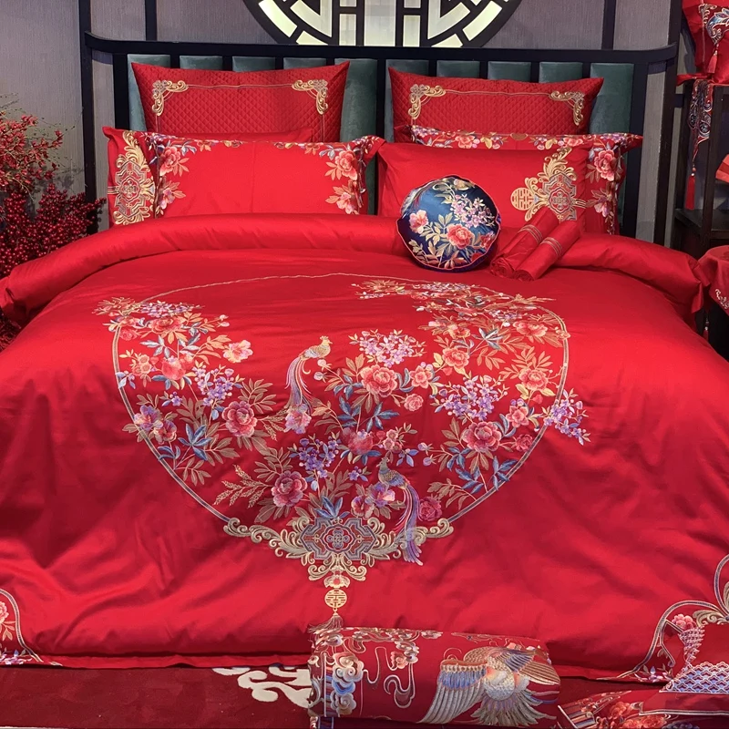 Роскошный классический свадебный комплект постельного белья в китайском стиле с