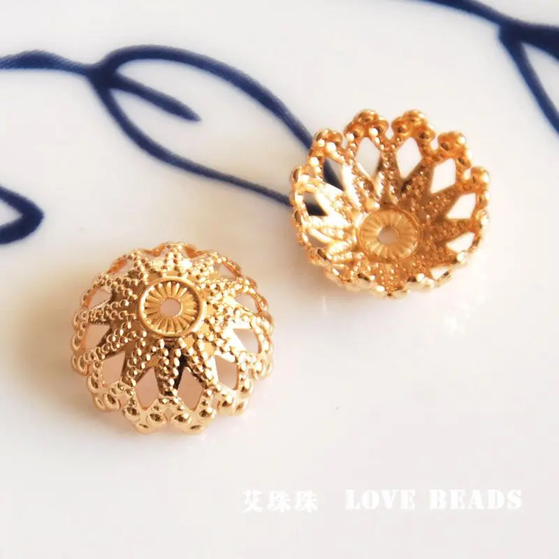 Оптовая продажа 4 шт./лот позолоченные шапочки для бусин изготовление ювелирных