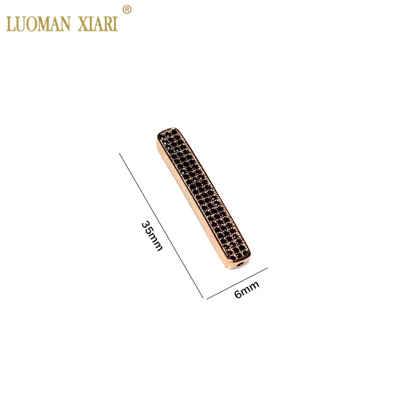 Оптовая продажа 5 шт. медные бусины прямоугольной формы AAA из циркония подходят