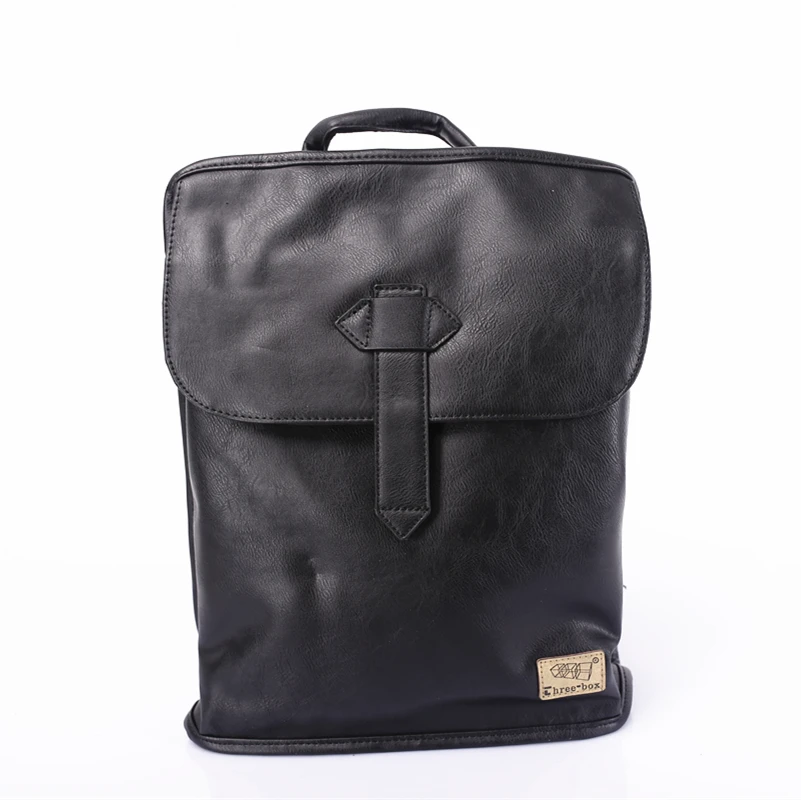 Мужчины Бизнес Повседневная Рюкзаки для Школы Дорожная Сумка Черный Кожа PU