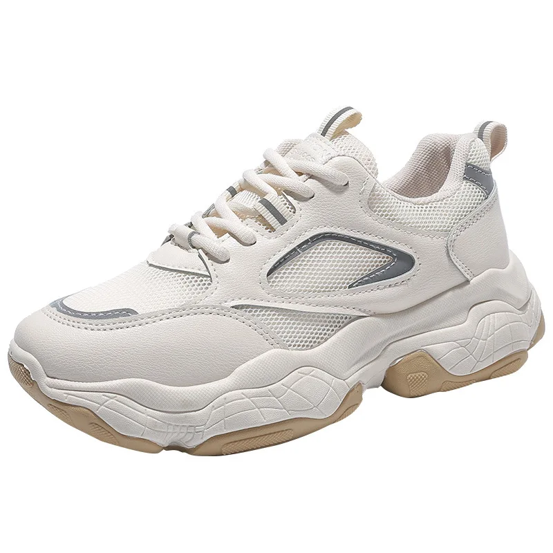 Женская Повседневная обувь сетчатые дышащие кроссовки на платформе толстой