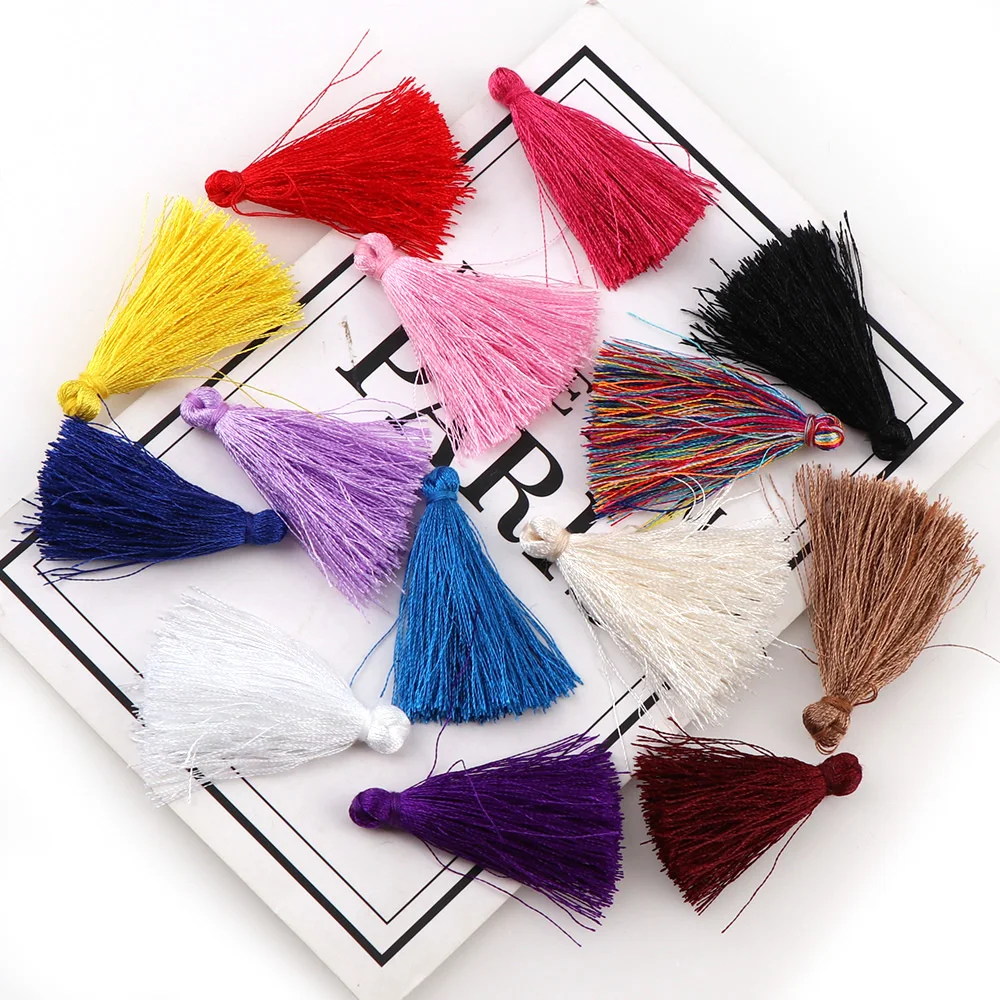 30Pcs 43mm Color Mini Tassel Fringe Pendant DIY Material Party Cords Trim Garments Curtains Jewelry Decor Tassels Lace | Дом и сад