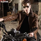 Kожаная куртка мужская кожаное пальто из свиной шкуры, теплая куртка из натуральной кожи, мотоциклетный жакет, 2016