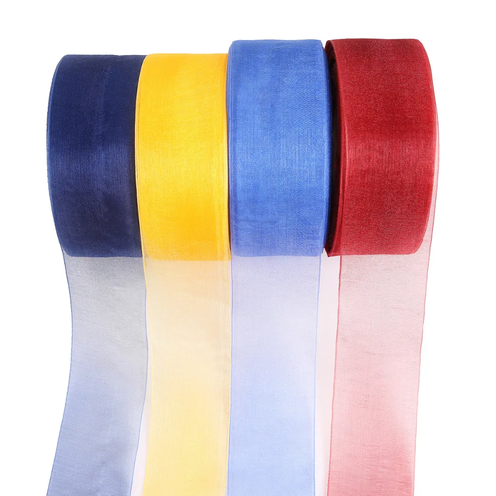 Ленты из органзы разных цветов 38 мм аксессуары для шитья одежды шифоновая лента