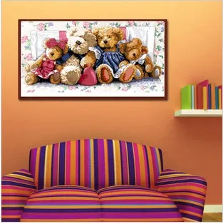 Фабричный магазин Набор для вышивки крестиком мишка семья животных высокое