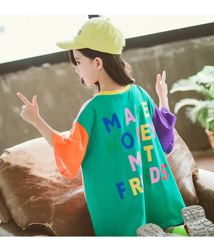 Футболка детская свободного покроя модный топ для девочек 10 лет на возраст 12-10