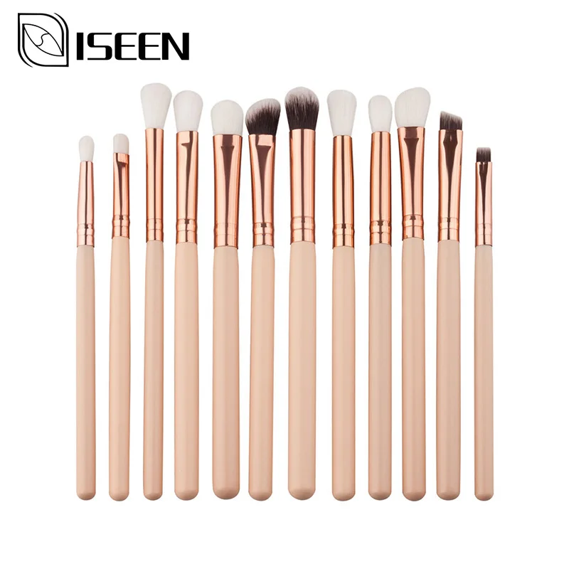 12 шт. профессиональный макияж глаз кисти набор теней для век бровей подводка