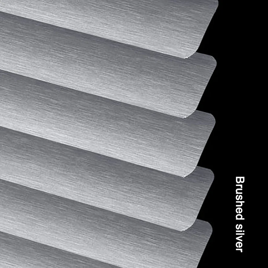 Brushed Silver Пользовательские электрические алюминиевые жалюзи водонепроницаемые огнестойкие планки венецианские жалюзи интеллектуальные жалюзи офис ванная комната - Цвет: Brushed Silver