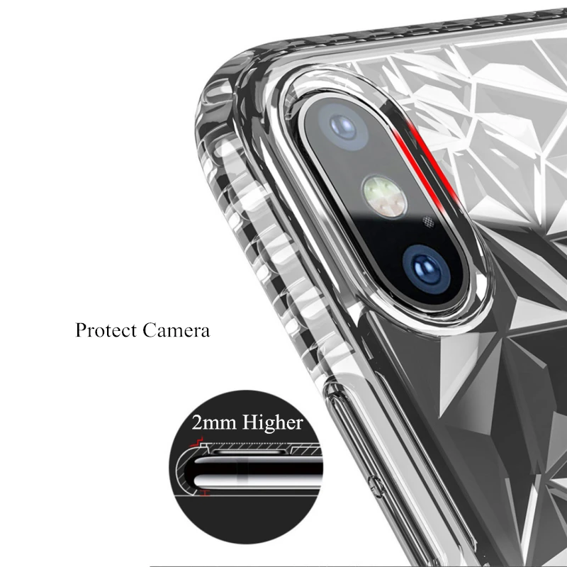 Роскошный прозрачный градиентный цветной чехол со стразами для iphone 7 8 Plus + 6 6S X Xs Max