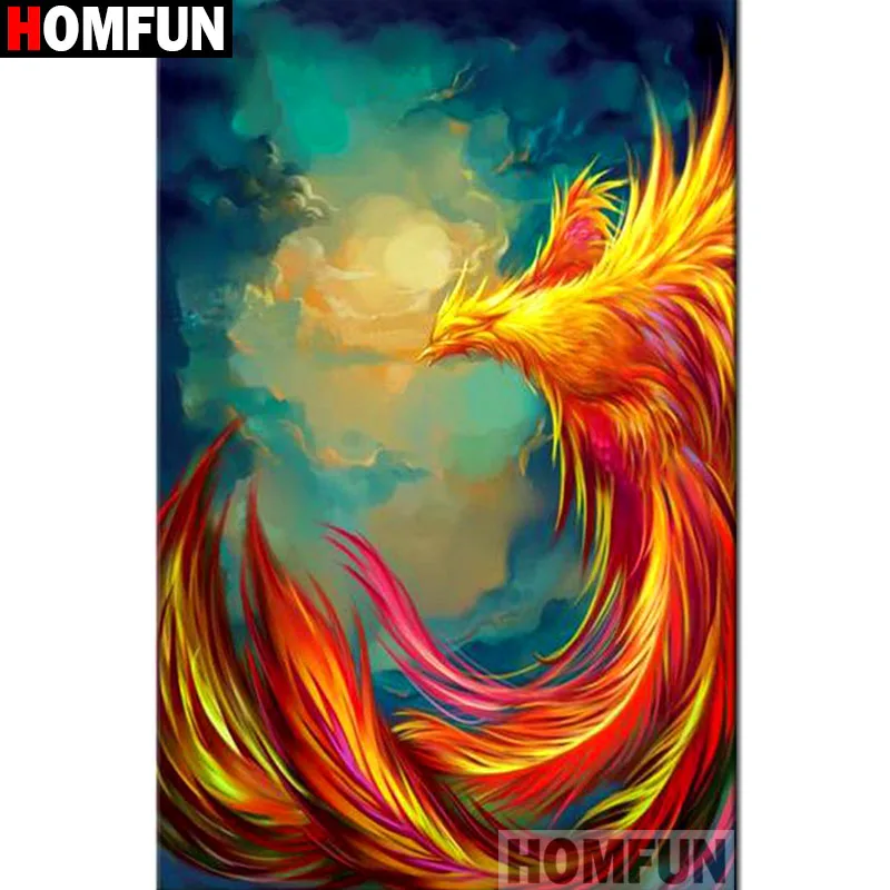 Алмазная живопись HOMFUN Павлин вышивка крестиком из квадратных/круглых страз 5D