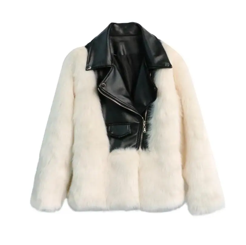 Женская куртка из искусственной кожи на молнии с длинным рукавом | одежда