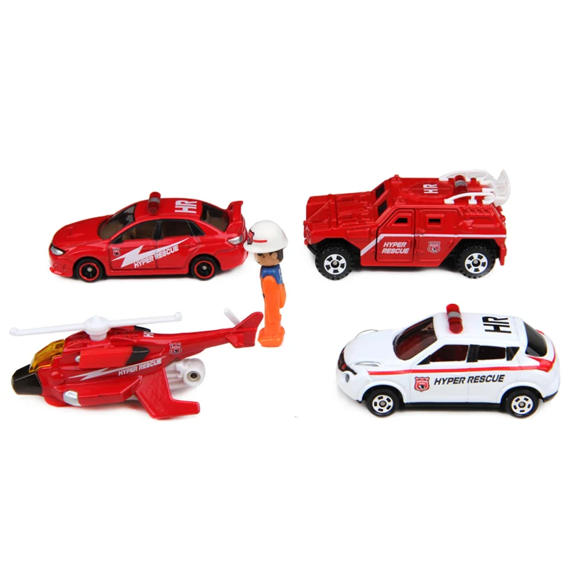 Такара Tomy Tomica 1/64 аварийно спасательные грузовики вертолет 4 шт. Комплект Металл