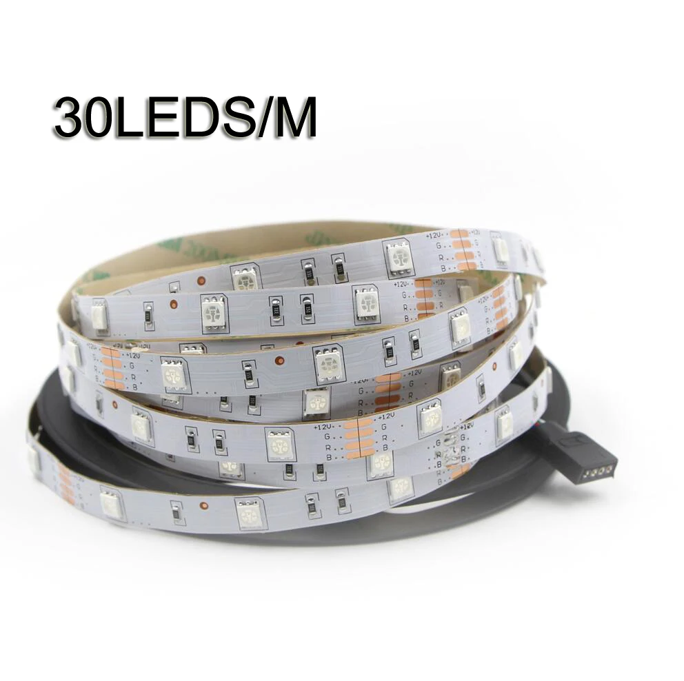 30LEDS 1M 5 м или 10 м 5050 SMD RGB Светодиодная лента световая лента Рождественская декоративная лампа лента+ 44 клавиши пульт дистанционного управления+ комплект адаптера питания - Испускаемый цвет: 30LEDS 1M